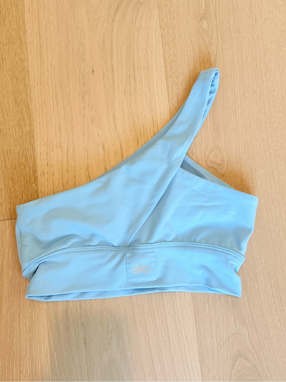 Alo Yoga Peak One Shoulder Sports Bra Light Blue Size S